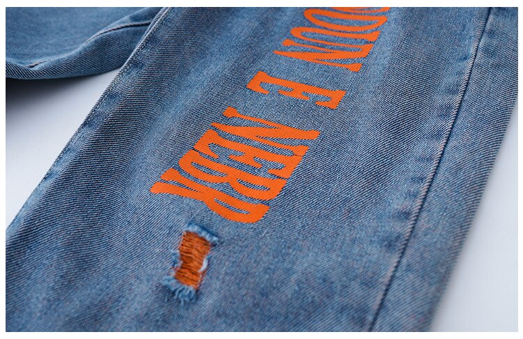 Kids Girls Ripped Jeans 10 12 years Denim Pants Autumn Korean Style Teenage Girls Jeans