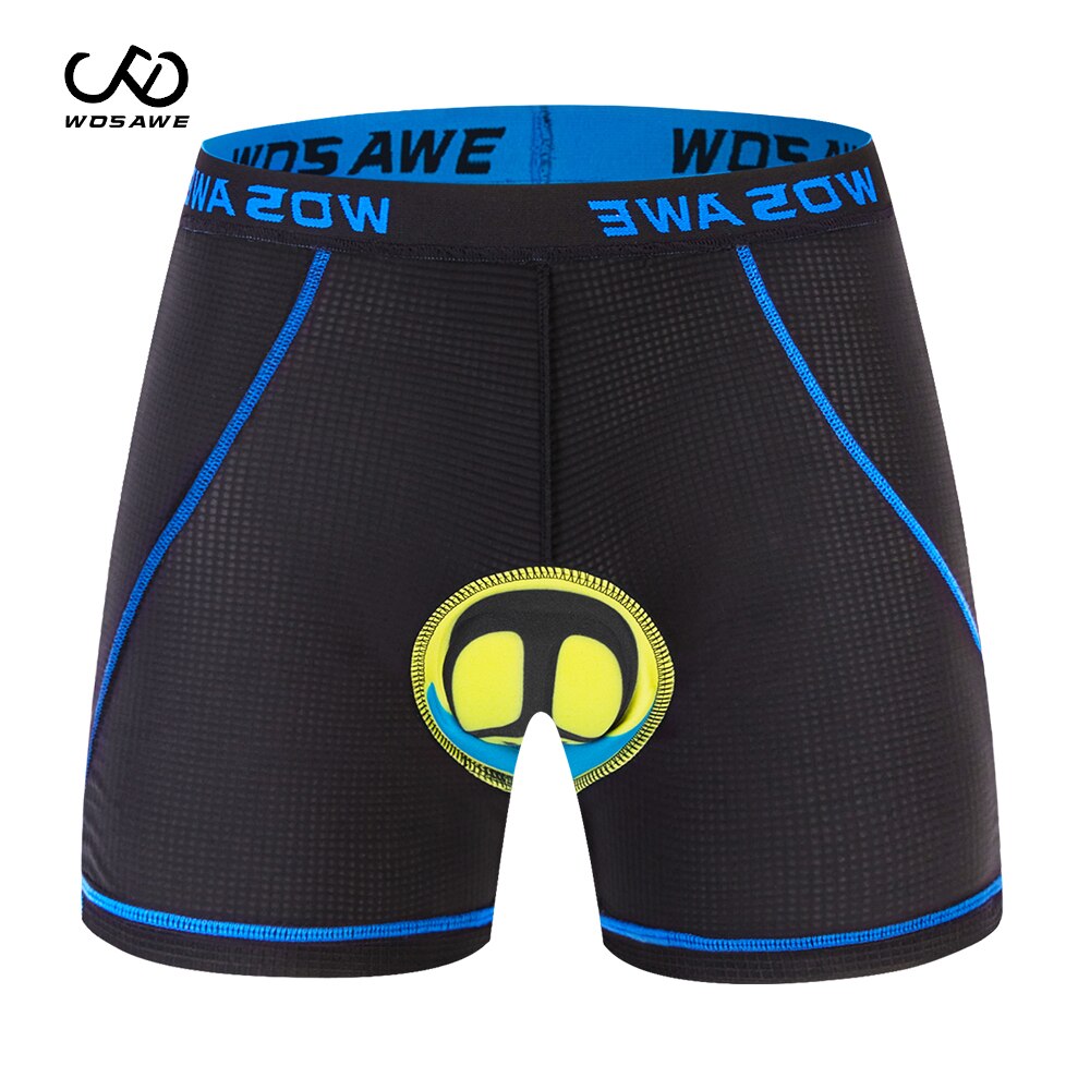 WOSAWE Men Bike Cycling Tight Shorts Mesh Breathable Ciclismo Shockproof MTB Road Bicycle Shorts Biker Bike Underwear 5D Gel Pad