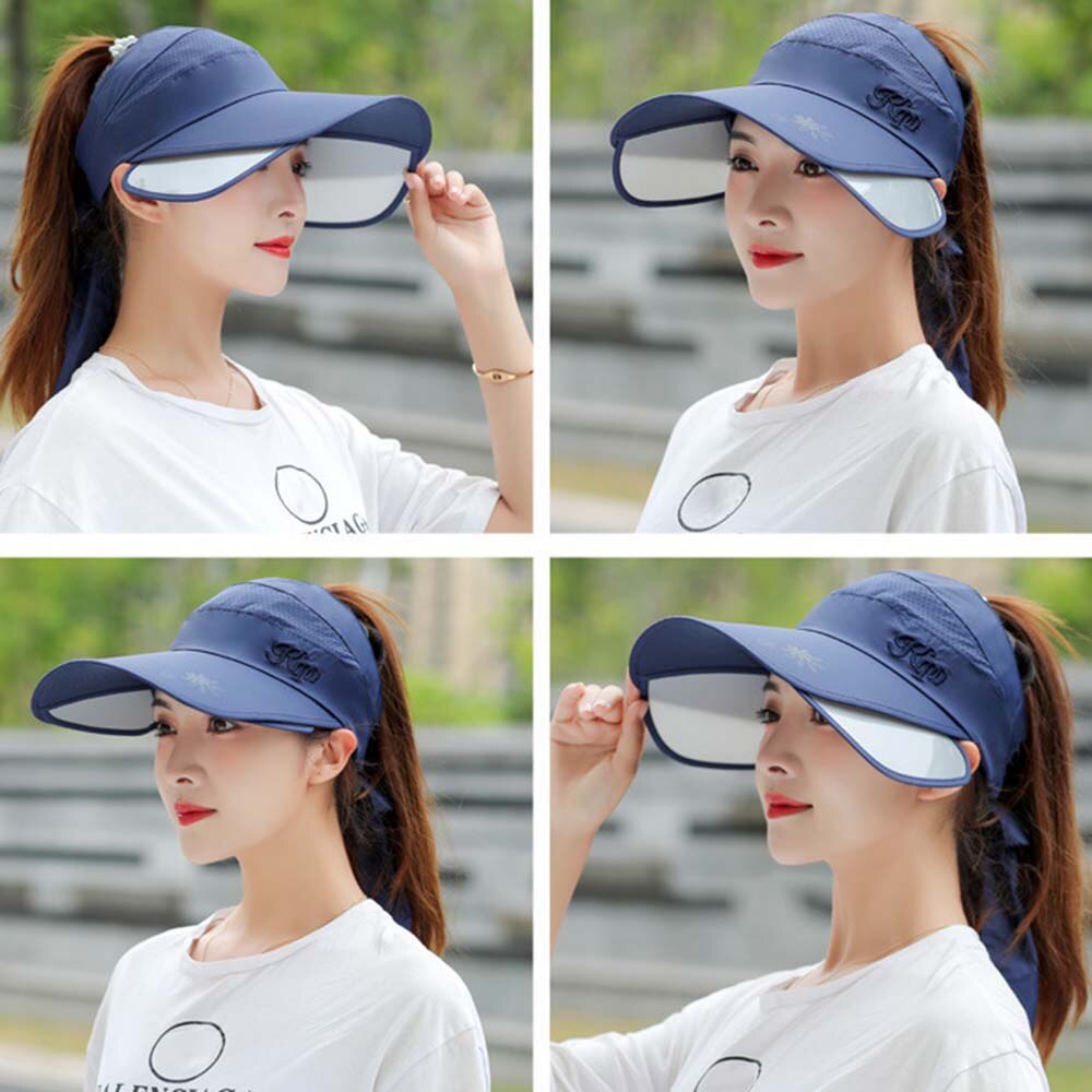 Verano sol sombrero visera gorras mujer escalable ala vacía arriba de béisbol gorra de protección UV playa visera del sol sombreros para las mujeres