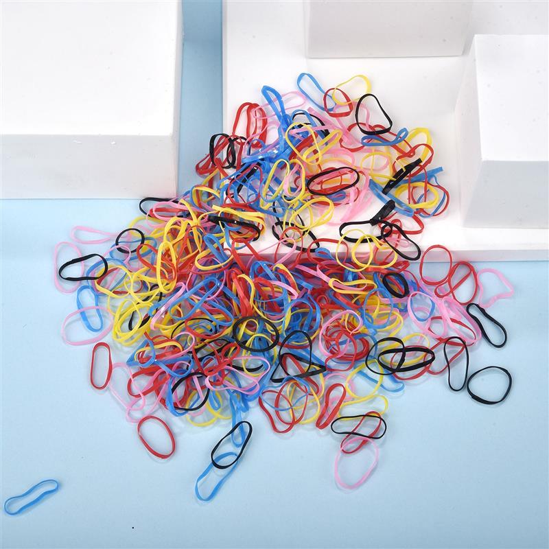1000pcs Colourful Rubber Ring Disposable Elastic Hair Bands Ponytail Holder Rubber Band Scrunchies Kids Hair Accessories
