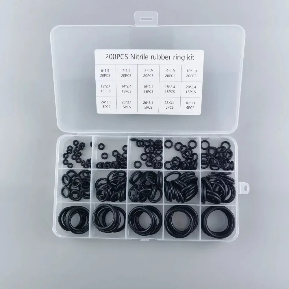 Nitrilgummi rund packning tätning o-ringset elastiska oljebeständiga bricka packningar tätningar för kran vvs reparation