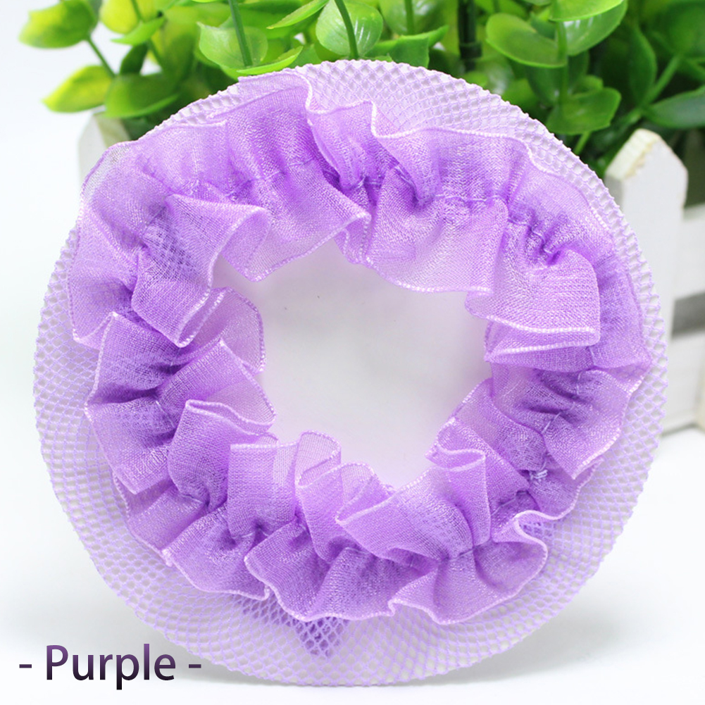Dot fille femmes chignon couverture Snood filet à cheveux filets Latin Ballet danse patinage Crochet Snoods cheveux accessoires: Violet