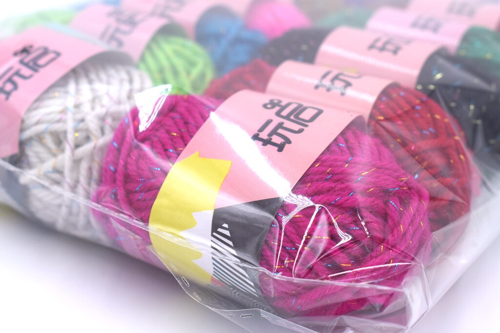 12 stuks set van kleur goud zijde acryl garen groep kleuterschool handleiding diy materiaal kinderen pasta geschilderd wol