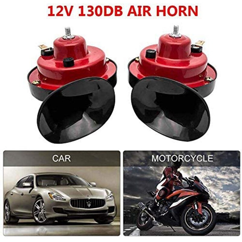 Car Air Horn 12V Trumpet Super Universal Loud Train Horn for Trucks Vehicle Horn Dual-tone Electric Snail Air Horn Whistle
