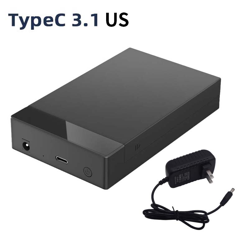 Tishric caixa de disco rígido externo 3.5 hdd ssd sata para usb 3.0 3.1/tipo c 3.5 Polegada caixa de gabinete de disco rígido para computador lapop: cinza