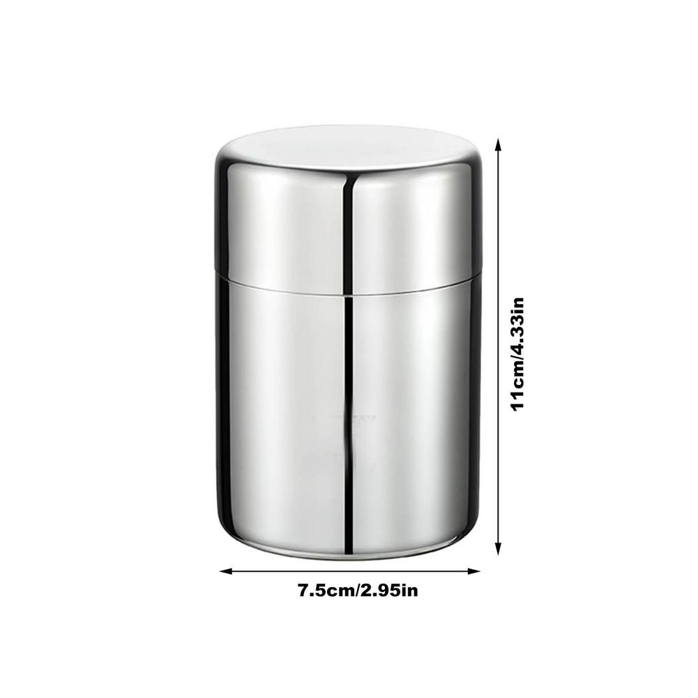 Tea Pot Canister Tin Container With Airtight Lid For Loose Tea 100% Brand 304 Stainless Steel Double-layer Sealing 400 500ml: S 11 x7.5cm
