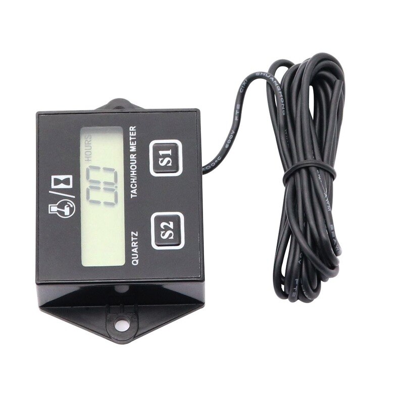 Waterproof engine moter speed tester inductive tach hour meter digital Tachometer LCD Display for Gasoline motorcycle instrument