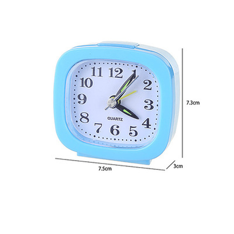 Mini Lovely Square Small Bed Alarm Clock Compact Travel Clock Portable Children Student Desk Watch Clock Home Decor