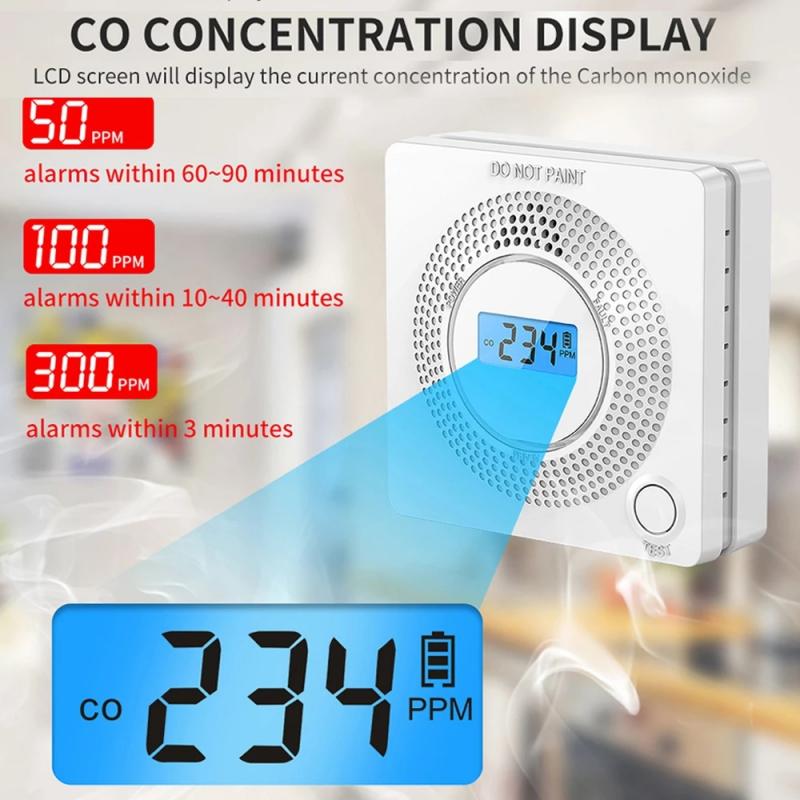 Combinatie Rookmelder En Koolmonoxide Detector Met Display, Batterij Operated Rook Co Alarm Detector Sensor