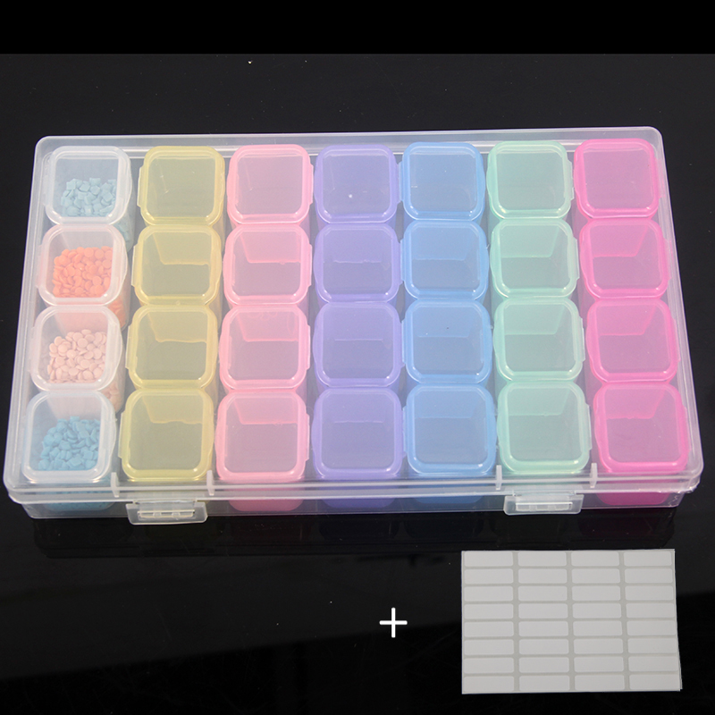 28Girds Diamond Painting Tools Accessories Multiple color Storage Bead Container Diamond Embroidery Stone Mosaic Convenience Box: 1pcs 28 color