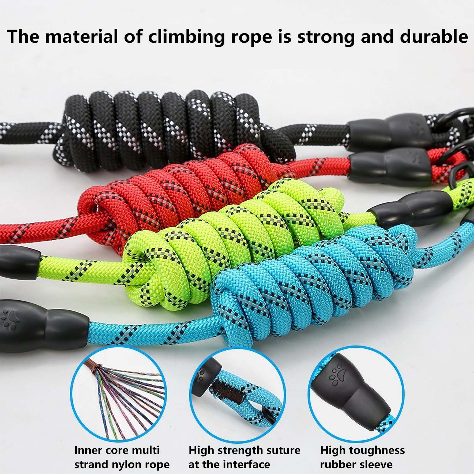 Strong Dog Leash With Comfortable Padded Handle And Highly Reflective Threads Dog Harness For Small Medium Pet Leash Pet Supplie