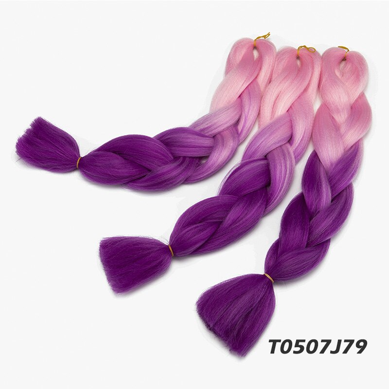 Lelinta Ombre Jumbo Braiding Hair Extensions Kanekalon Synthetic Braiding Hair 24inch 3Pack/Lot Two Tone Braiding Hair (Brown): #5 / 3Pcs/Lot