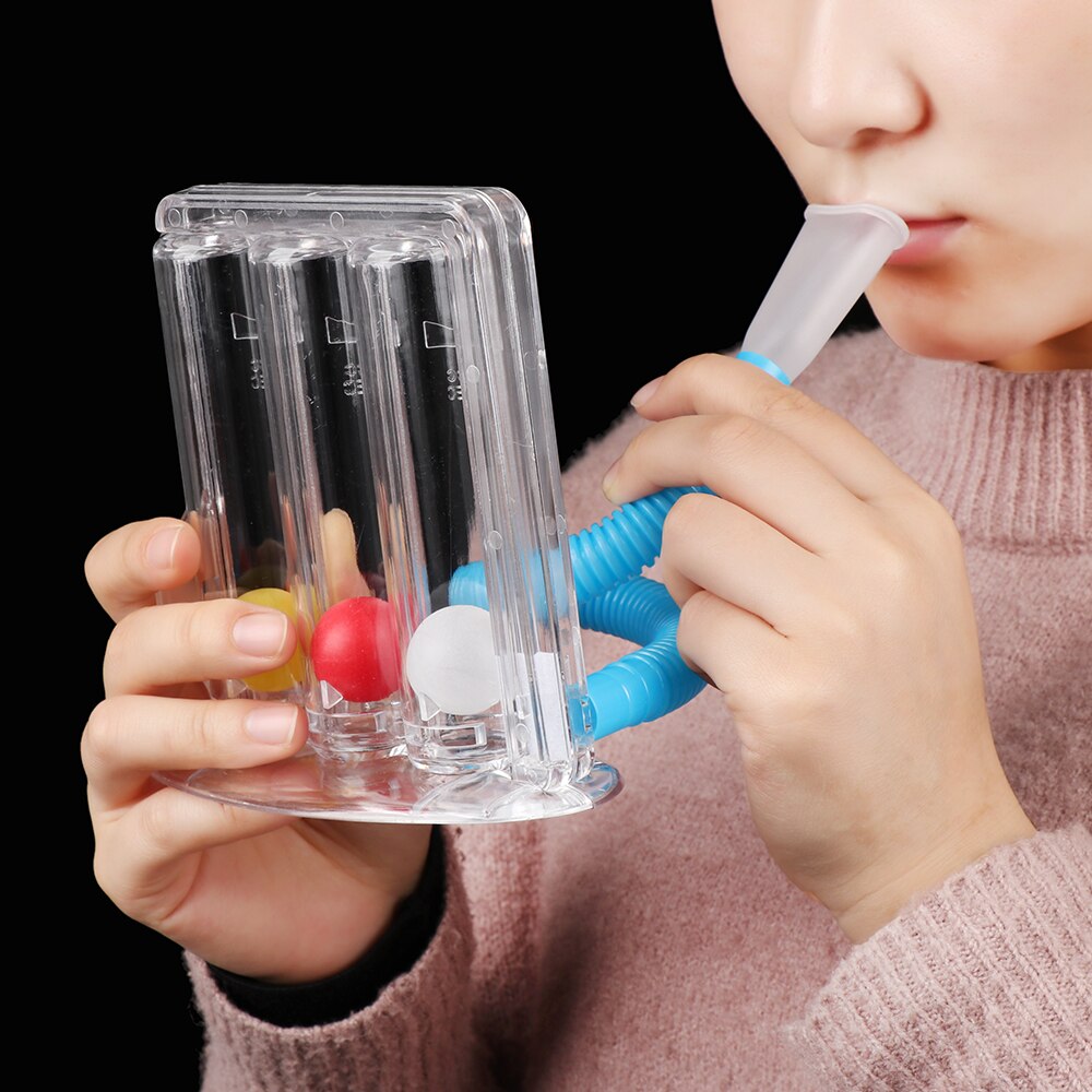 3 Balls Breathing Trainer Lung Function Improvement Trainer Respiratory Spirometry Breath Exerciser Measurement System