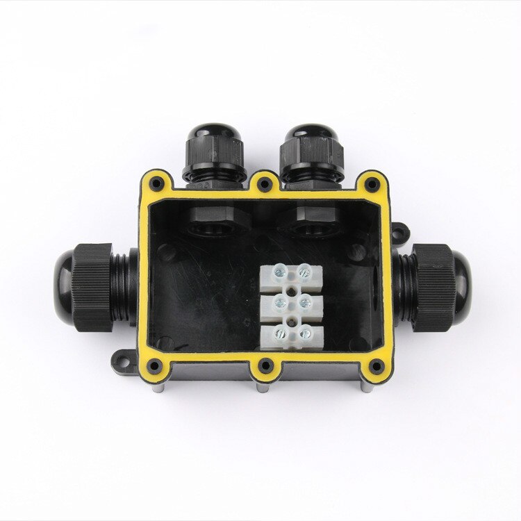 Outdoor Lighting Special Control Junction Box FSH713 Four-way Black IP68 Waterproof Wire Junction Box