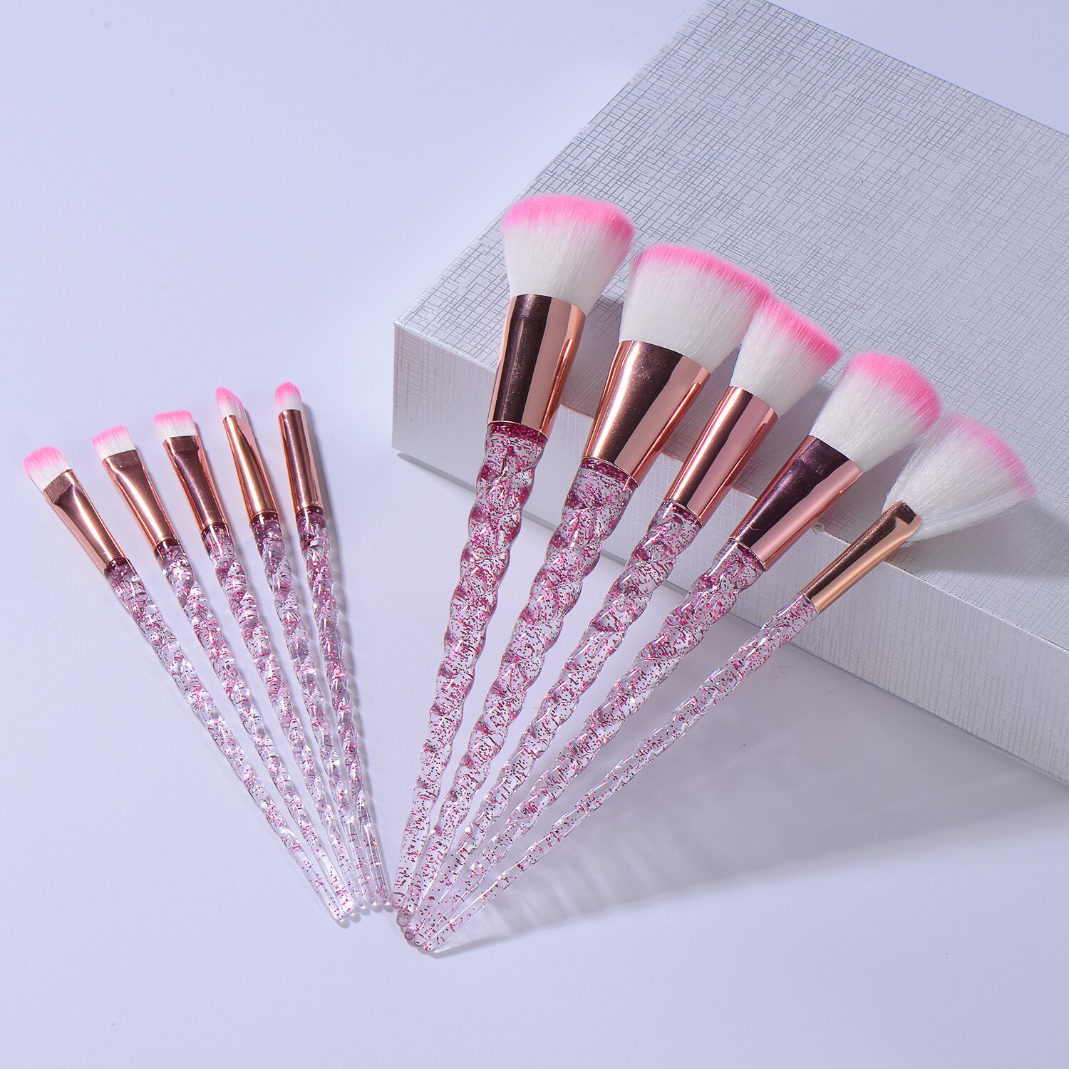 10Pcs Diamond Make-Up Kwasten Set Crystal Brush Powder Blush Foundation Oogschaduw Borstel Eenhoorn Make Up Kits Blending Brush: D