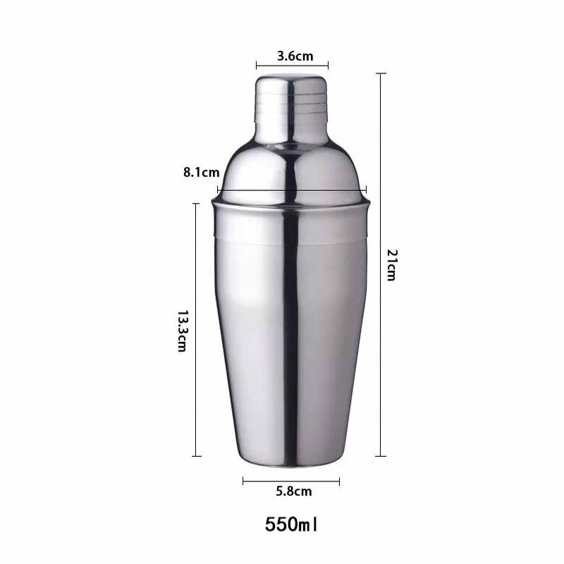 Multiple sizes Stainless Steel Boston Shaker Cocktail Boston Shaker Mixing Cup Drink Bartender Bar Set Tool: 550ML