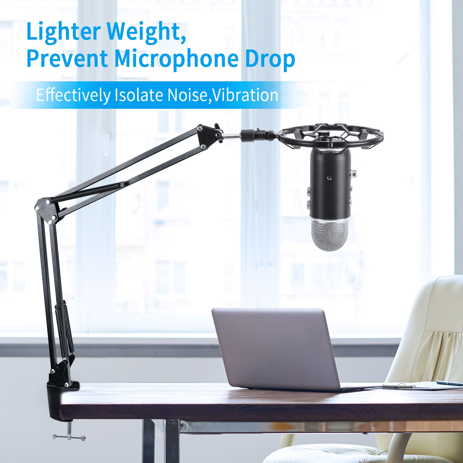 Mic Shock Mount Reduce Vibration Portable Lightweight Microphone Shock Mount Mic Holder Microphones Studio Recording Mic Stand
