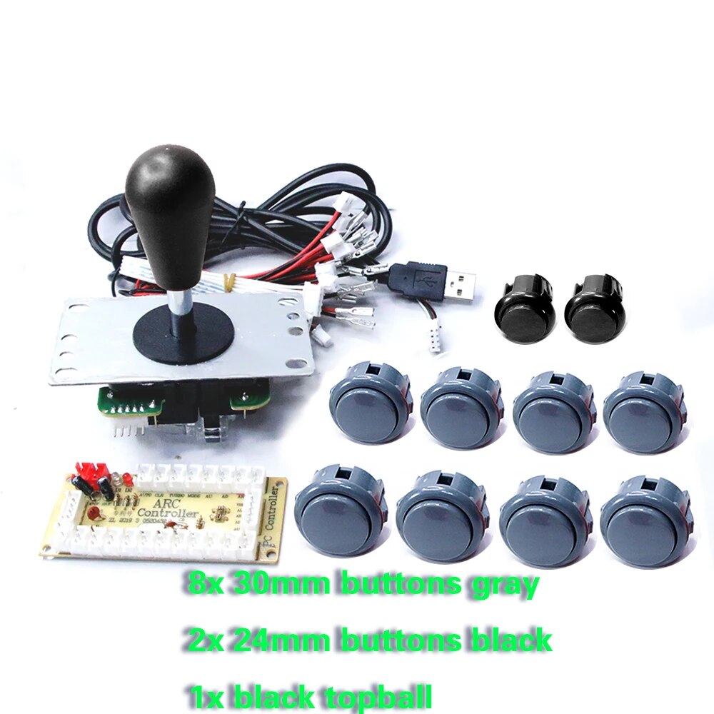 Copie SANWA Machine de jeu Console d'arcade Kit de bricolage boutons poussoirs de Joystick 8 voies pour PC Raspberry Pi contrôleur de carte USB à retard zéro