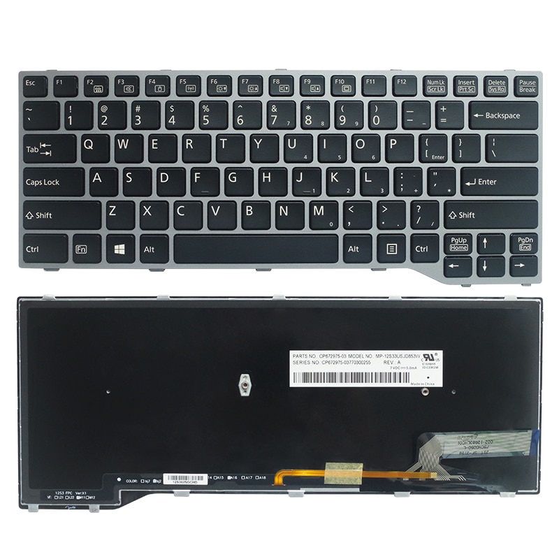 Engels Laptop Verlicht Toetsenbord Voor Fujitsu Lifebook E733 E734 E743 E744 E544 E736 E746 Sliver Frame Met Achtergrondverlichting