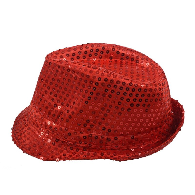 2 st paljett trilbyhatt topp hatt fancy dress party möhippor natt dansteatershower - röd & blå