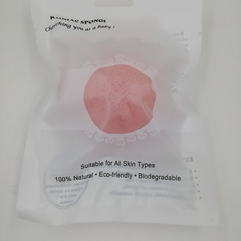 ShinBay 2pcs Natural Konjac Sponge for Washing Face Round konjac konnyaku sponge Facial Cleansing Exfoliator Bathing Puff: Pink