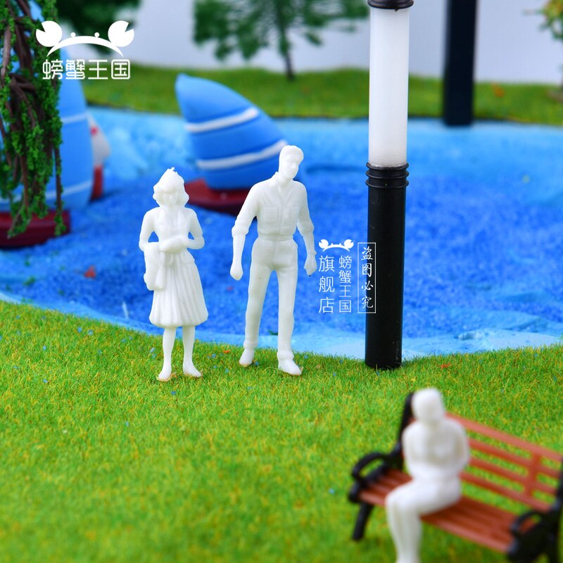 100pcs/lot 1:50 1:75 1:100 1:150 1:300 scale model people white plastic unpainted figure for Architecture train layout