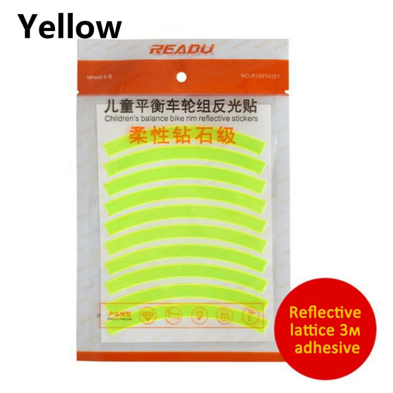 20 sztuk wioślarz odblaskowe naklejki koła naklejki taśma odblaskowa paski bezpieczeństwa naklejki na koło rowerowe akcesoria rowerowe: B 2szt