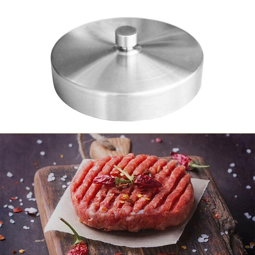 Rostfritt stål non-stick hamburgerpress hamburgerbiffmaskin manuell form silver