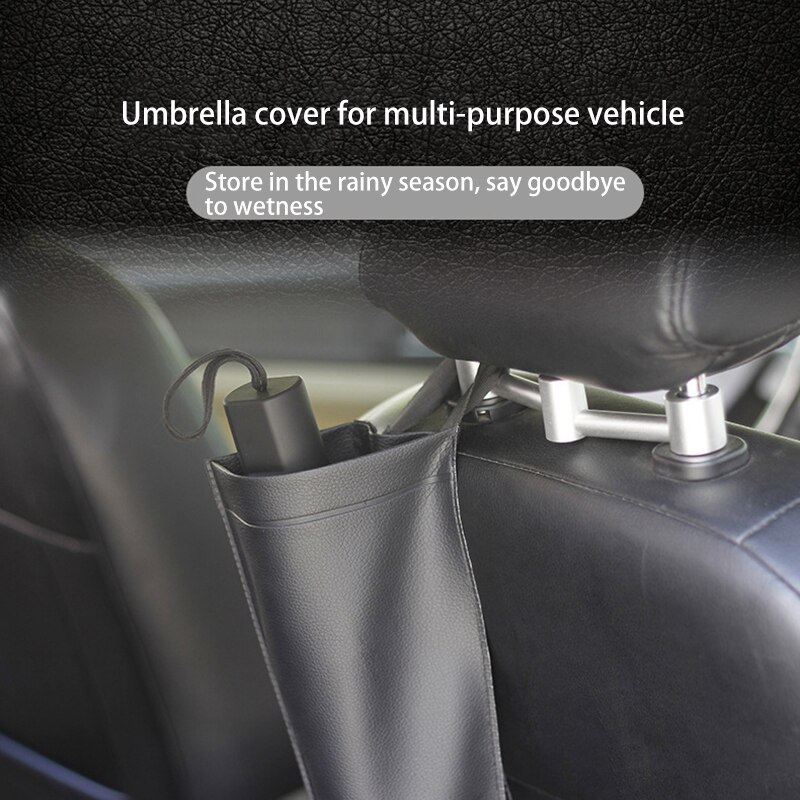 Tioodre 1 stk bilparaply opbevaringstaskeholder syntetisk læder vandtæt bilsæderyg automatisk ryddetilbehør sparer plads