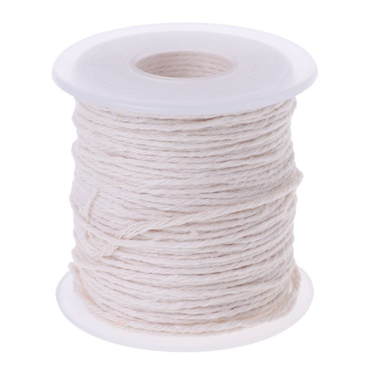 1 Pc 61m Cotton Braid Candle Wick Core Spool Non-smoke DIY Oil Lamps Candles Supplies: Creamy White