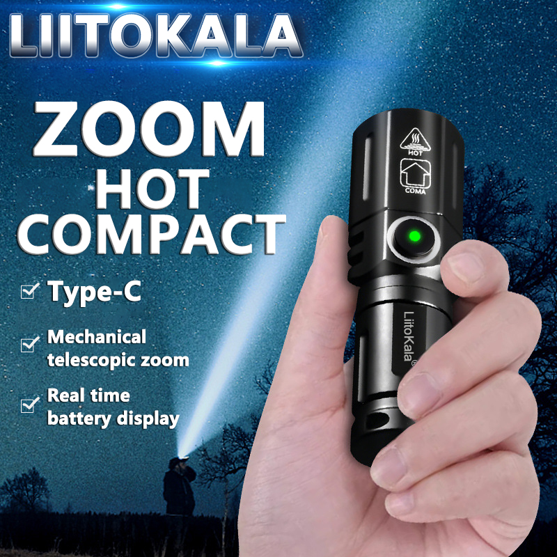 Liitokala lf -535 lf-536 led +16340 700 mah genopladeligt batteri stærk fotoelektrisk langtrækkende udendørs ultralys lommelygte