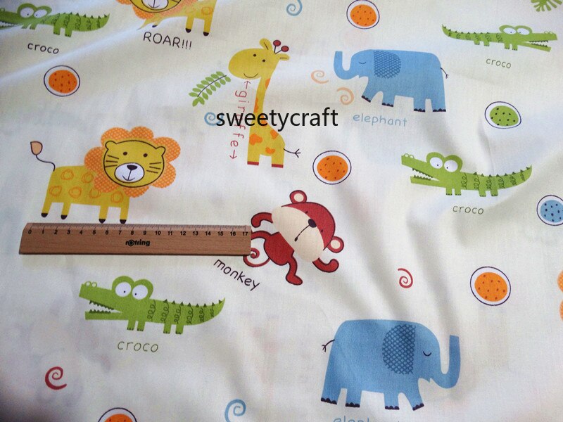 Tissu en 100%  imprimé tigre de dessin animé 160 x 50cm au demi-mètre, tissus patchwork pour bricolage, matériel de couture, robe de bébé, drap