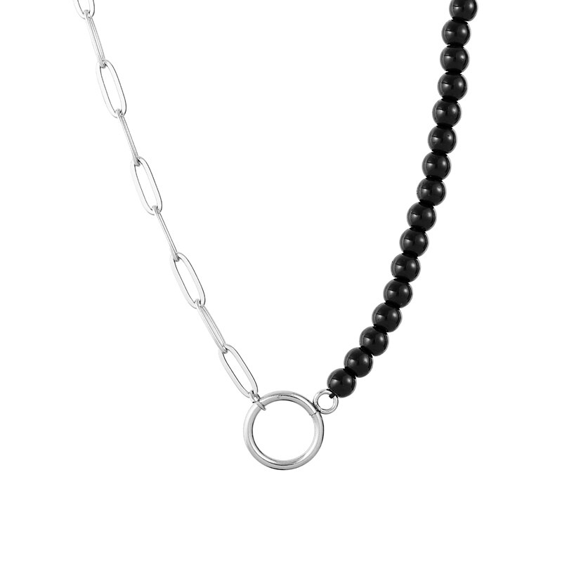 Collar De cadena De cuentas para Hombre, gargantilla De acero inoxidable, De joyería, novedad: 2 / 60 cm