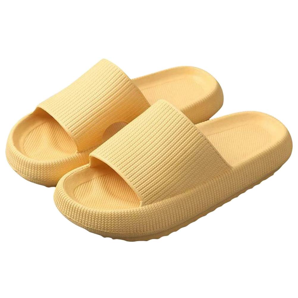 Non-Slip Thick Sole Slippers Massage Slippers Slides Pillow Slides EVA Bathroom Slippers Summer Beach Sandal Slipper Footwear: Yellow / 38 39
