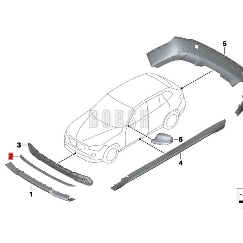 Decoratieve Staaf Midden -b MwX1 E84 X1 20d N47 X1 20dX N47 X1 23dX Voorbumper Grille Trim Voorbumper vent Trim 51112990641