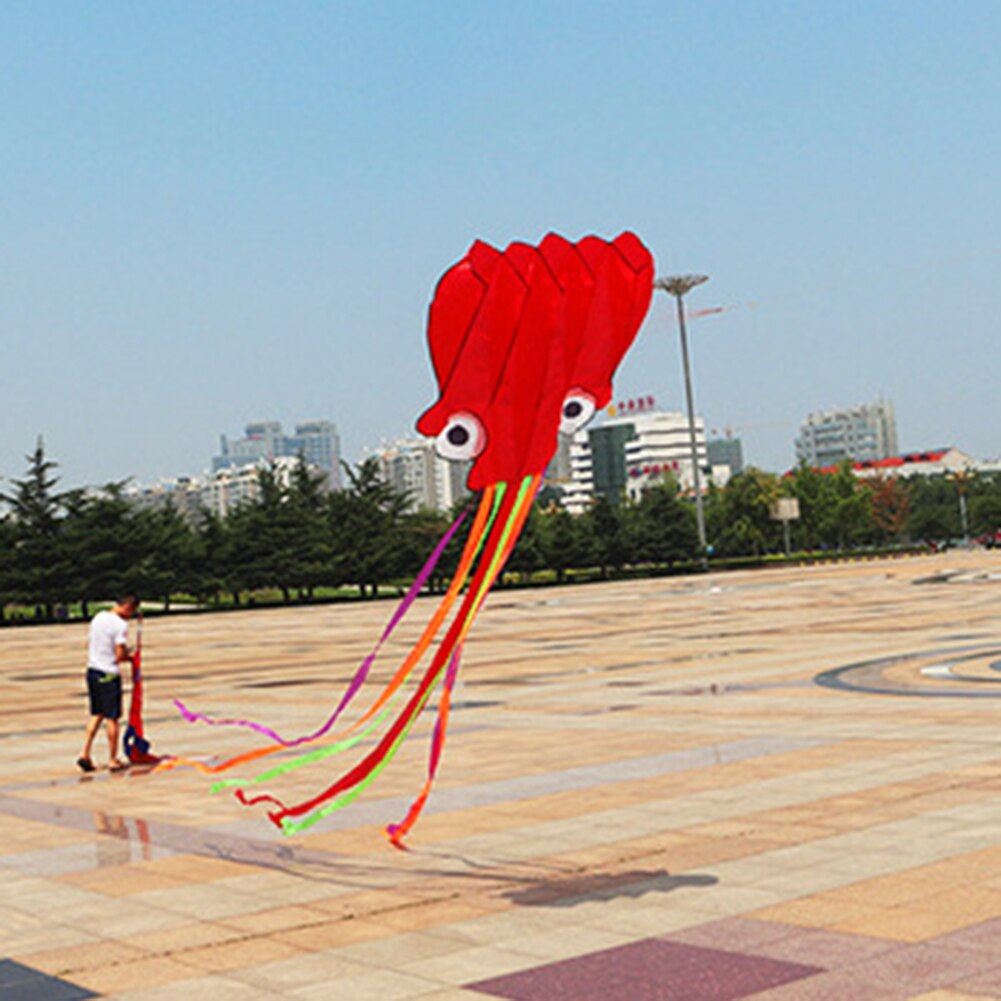 4m blød blæksprutte drage med 30m linje børn flyvende drage windsock familie udendørs sjovt legetøj spil børn udendørs sjovt legetøj