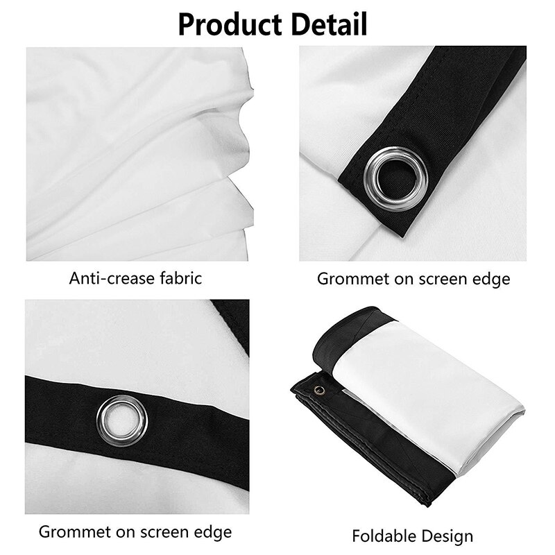 16:9 Projection Projector Canvas Screen Home Office Movie Manual Pull Down Wall Mounted HKS99