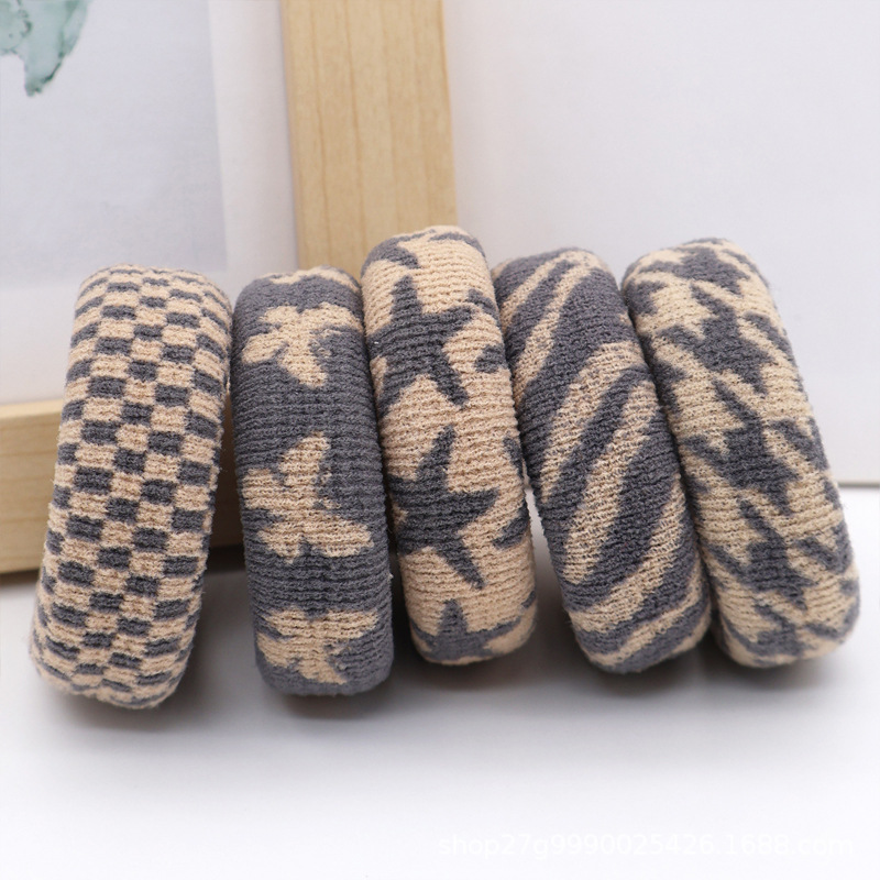 5 uds. De coleteros simples para mujeres y niñas, bandas elásticas de goma para el cabello, accesorios, lazo, Anillo para el cabello, tocado de cuerda, tocados, soporte para cola de caballo: Plata