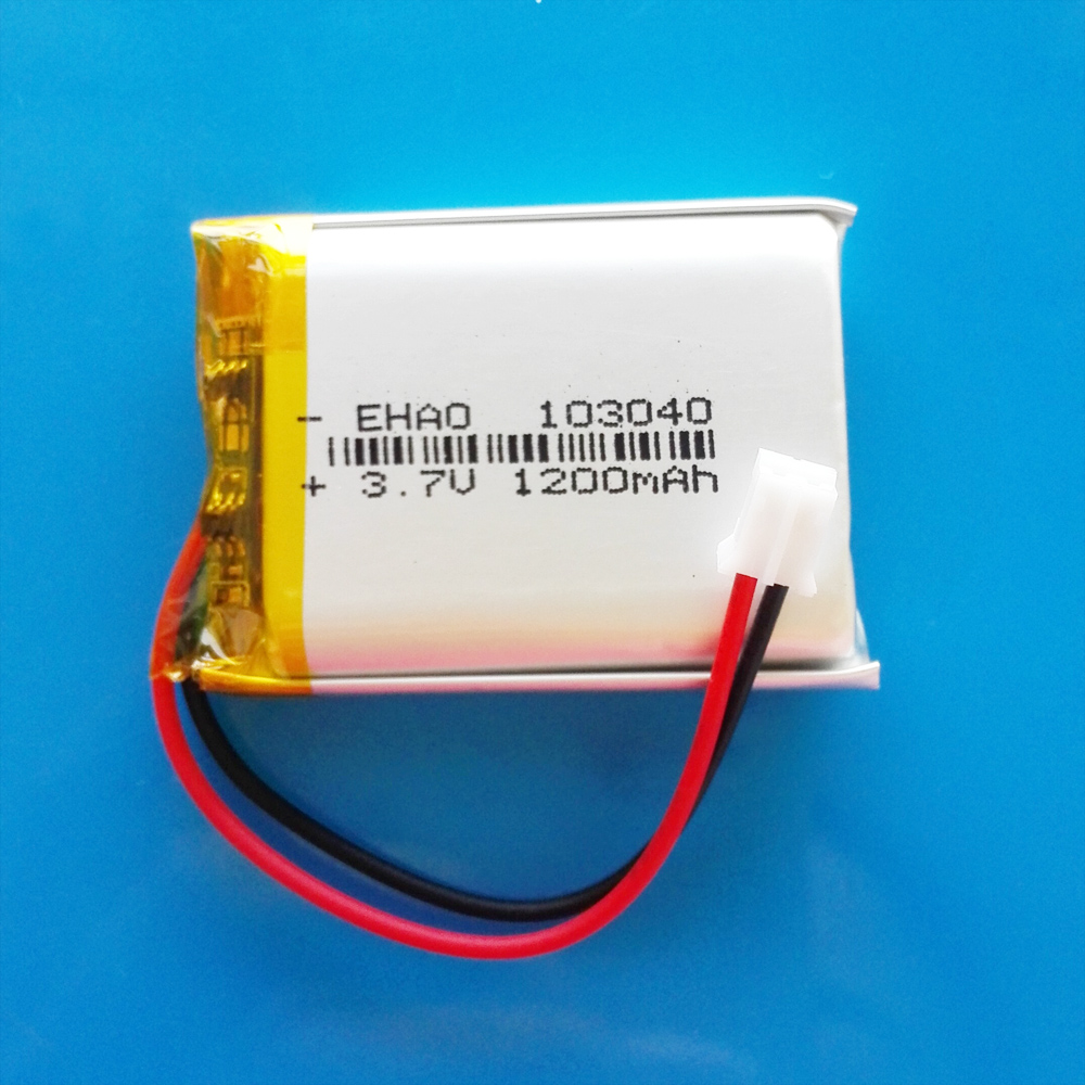 103040 3.7V 1200mAh Lipo Polymer Lithium Rechargeable Battery + JST PH 2.0mm 2pin Plug For MP3 GPS DVD Recorder Headset Camera: Gold