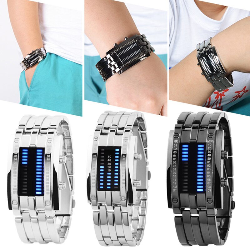 Binary LED Digital Wrist Band Matching Watch for Couple FEA889
