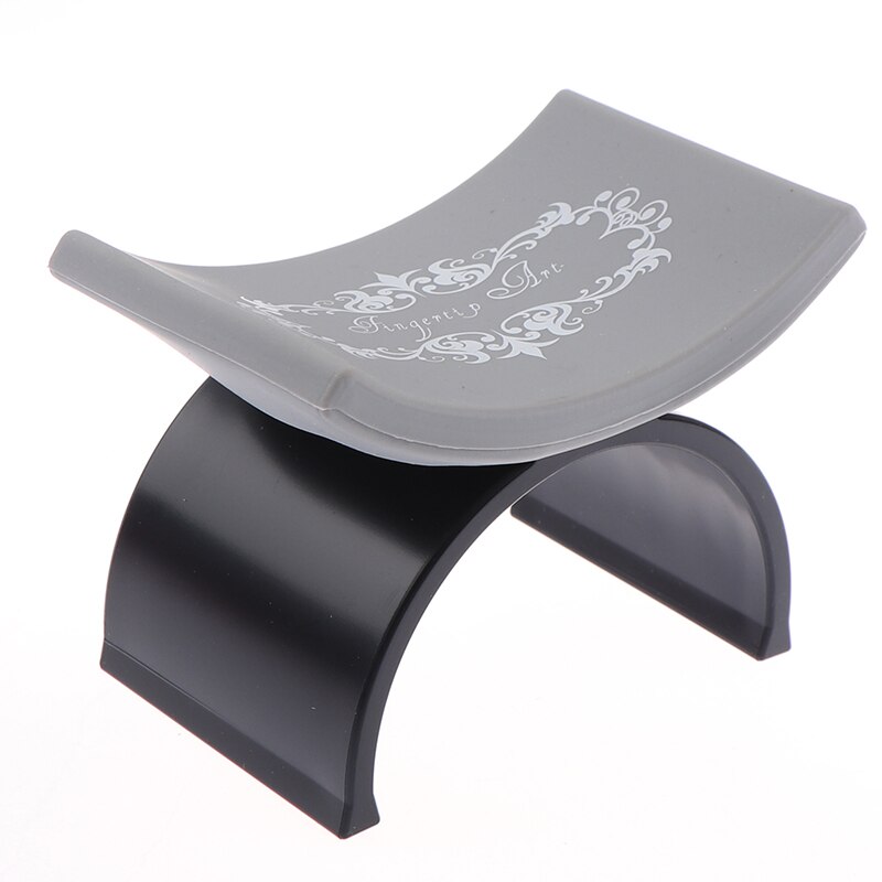 1Pcs U Vorm Plastic & Siliconen Kussen Kussen Salon Hand Houder Pad Nail Art Arm Rest: Black