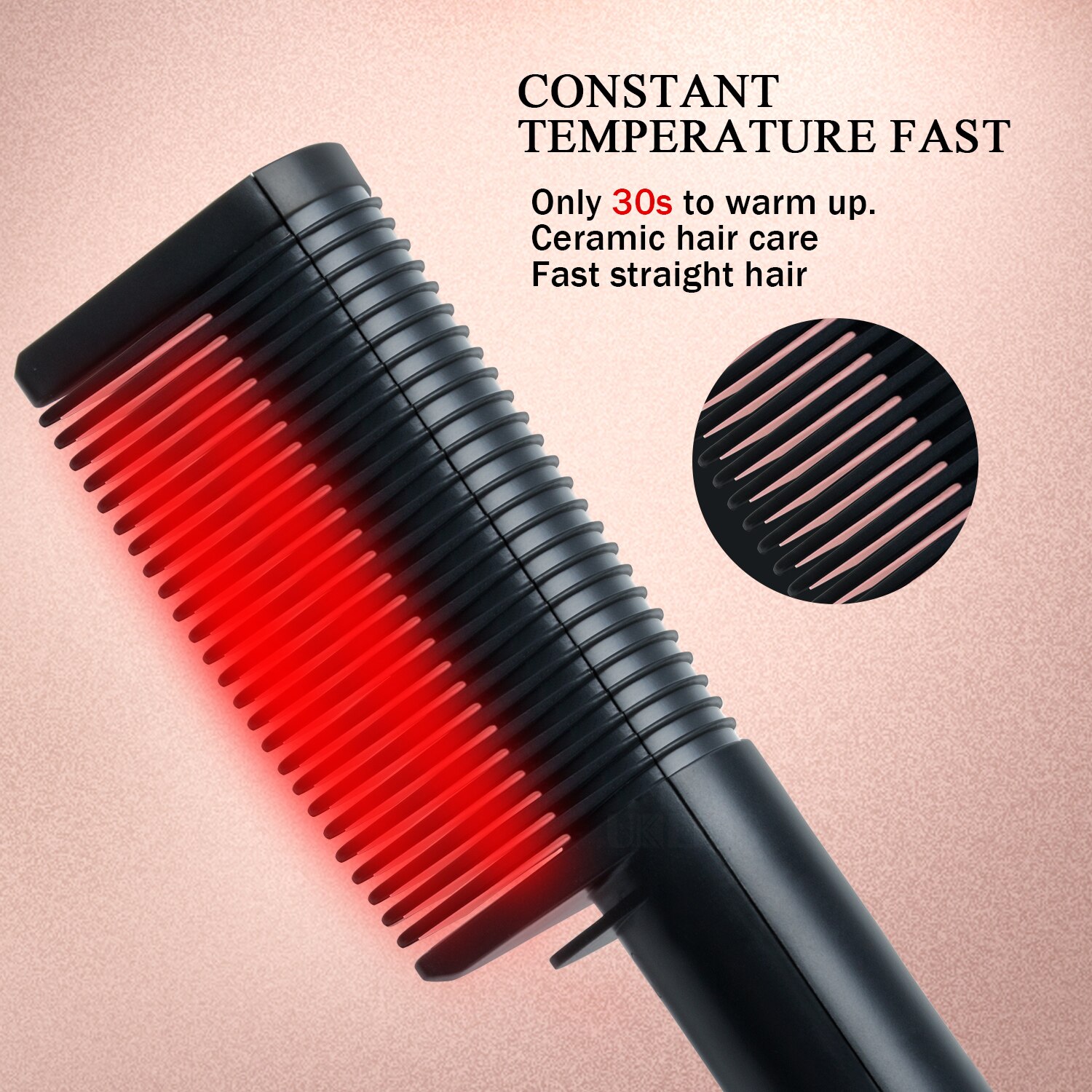 Newly Electric Hair Straightening Brush and Curler Comb Ceramic Ionic Anti Frizz&Scald Beauty Hair Styling Tool