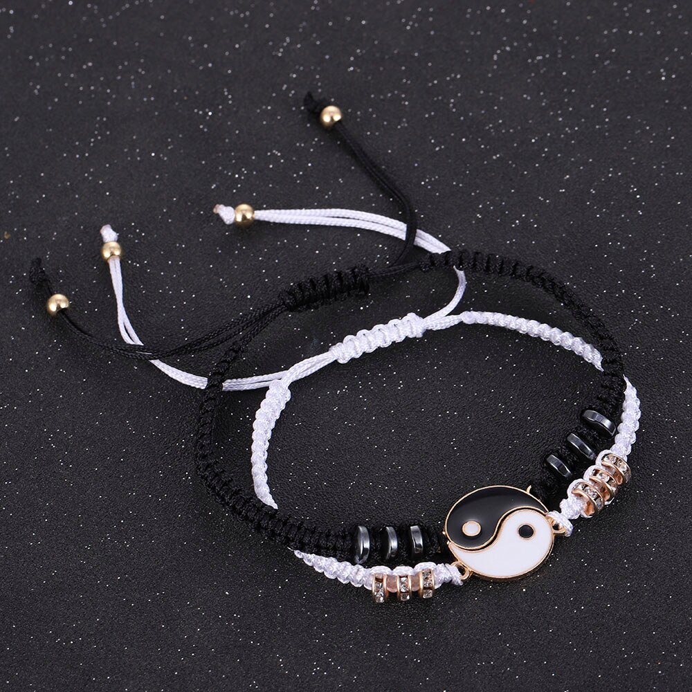 Yin Yang Tai Chi Armbinde Einstellbar Tai Chi Seil Armbinde Schmuck Handgemachte Klatsch Seil Paar Freundschaft Liebhaber Charme Armbinde