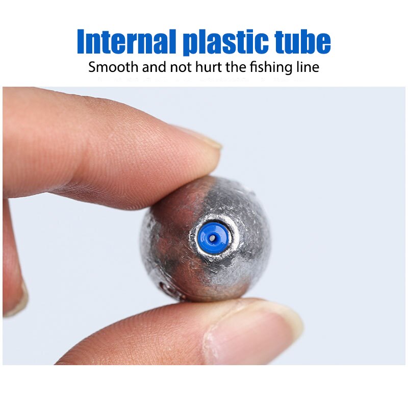 Plomos de plomo en forma de Oliva de 10 piezas, peso de pesca de plomo hueco de 1g-10g con conector de gancho de tubo de plástico, accesorios de aparejos de pesca