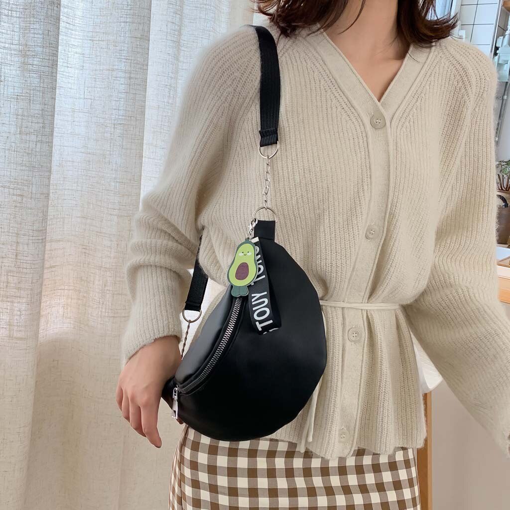 Ladies Waist Bag Casual Avocado Decorative Messenger Bag Pocket Simple Chest Bag Women поясные сумки бананка