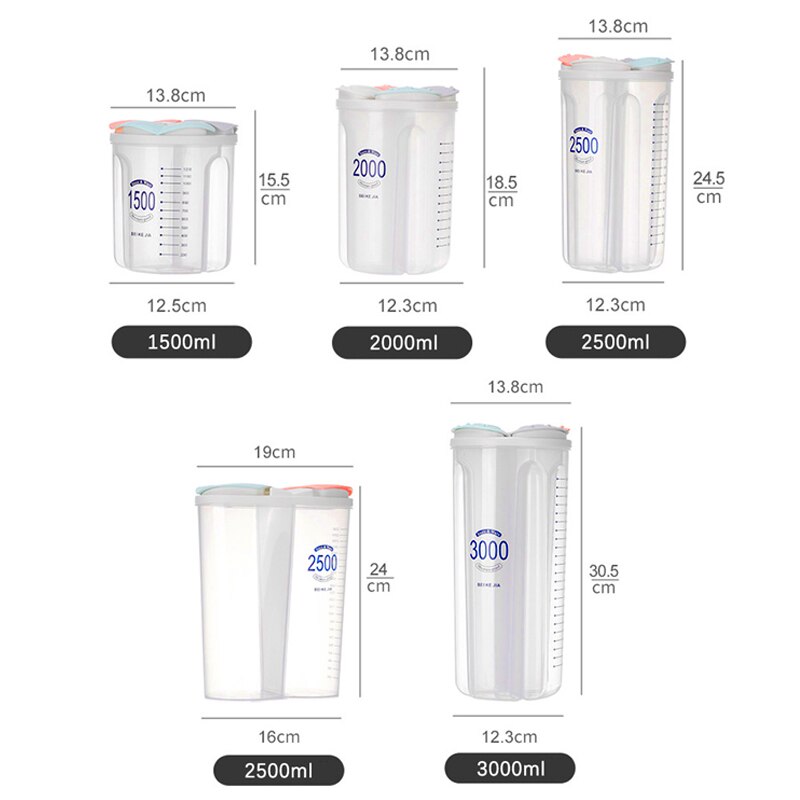 Grain Sealed Fresh-Keeping Storage Tank Compartment Food Container Transparent Plastic Moisture-Proof Storage Box Kitchen Tools