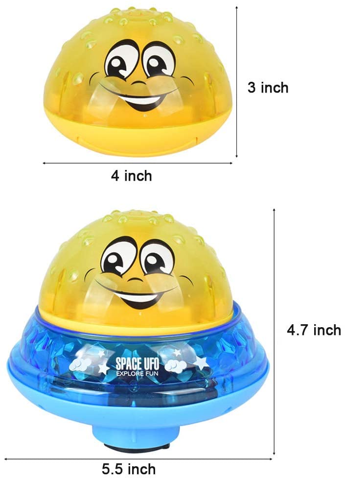 Badspeelgoed , 2 in 1 spuit sproei water speelgoed led oplichtend drijvend speelgoed automatische inductie sproeier ruimte ufo auto speelgoed voor baby peuter