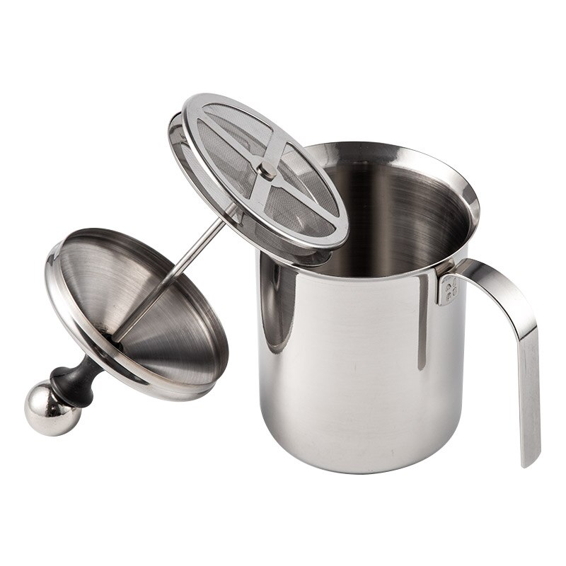 400/800ml montalatte manuale acciaio inossidabile latte a vapore doppia maglia schiuma per caffè cappuccino crema per il latte applicazione da cucina: 800ml