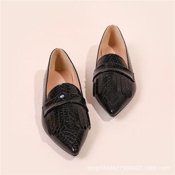 Zapatos combinables para mujer, zapatos planos con flecos de otoño, , zapatillas informales con punta estrecha para mujer, vestido con flecos para otoño, modelo Nurse