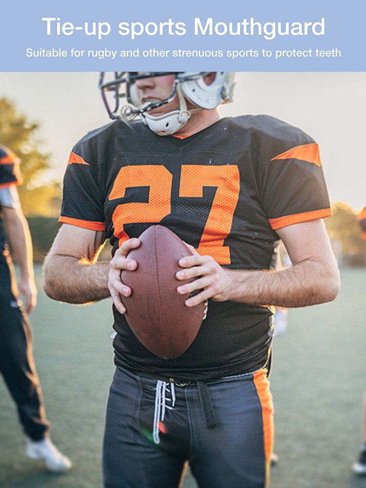 Protezione per la bocca da calcio con cinturino protezione completa forma giovanile sport protezione per la bocca con cinturino per adulti gioventù